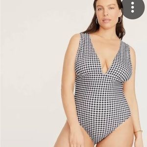 J. Crew Classic Black and White Checkered One Piece